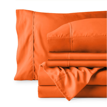 Sheet set folded on a white background