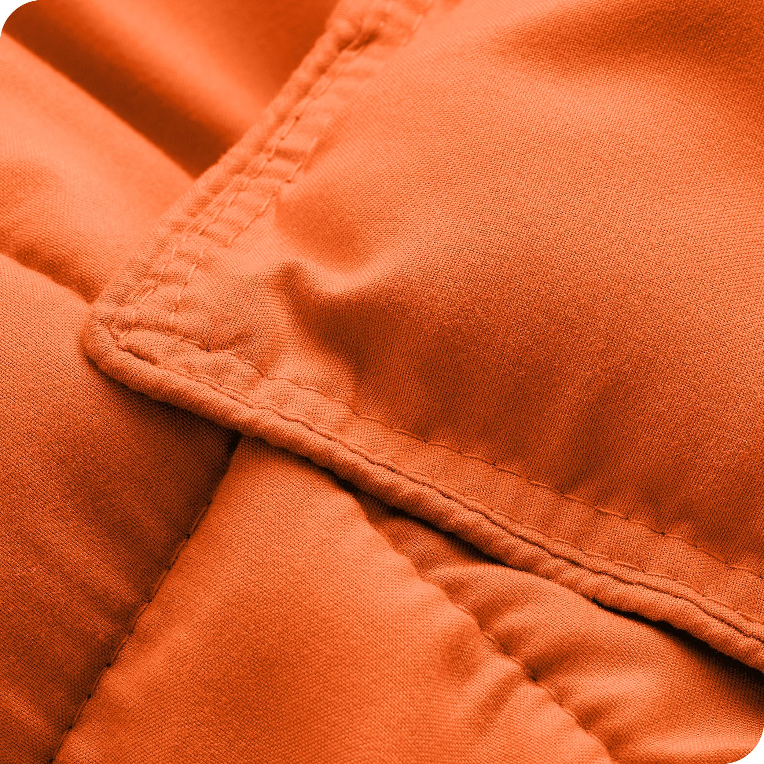 A close up of a corner of the microfiber comforter