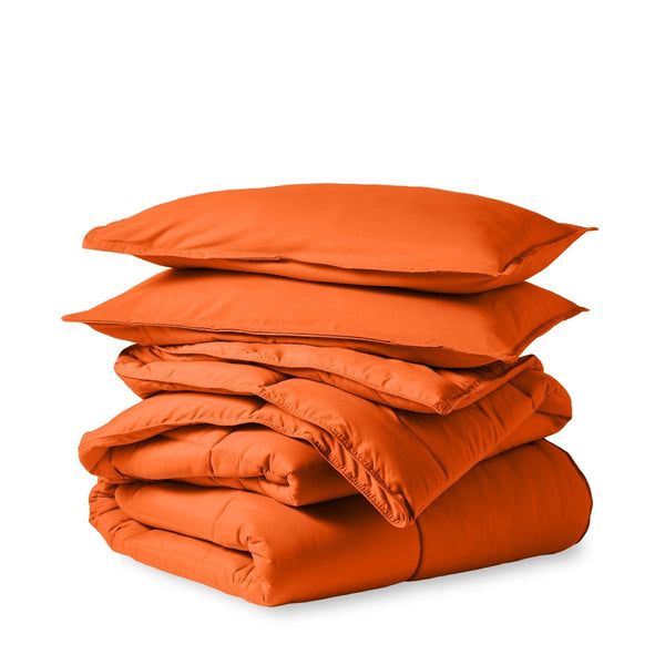 A down alternative comforter folded neatly