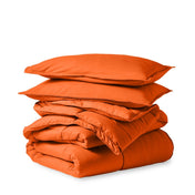A down alternative comforter folded neatly