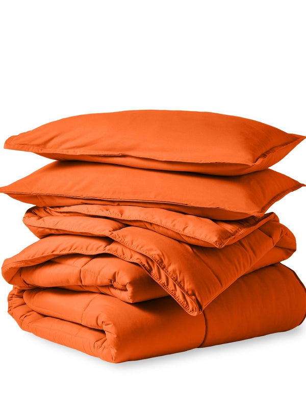 A down alternative comforter folded neatly