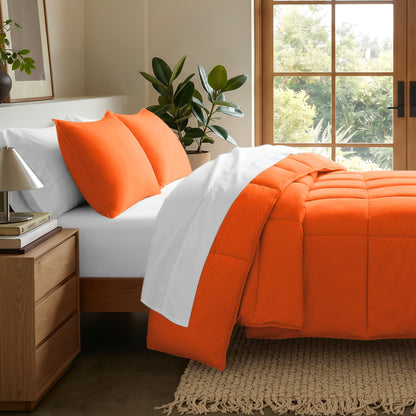 Microfiber comforter set on a bed