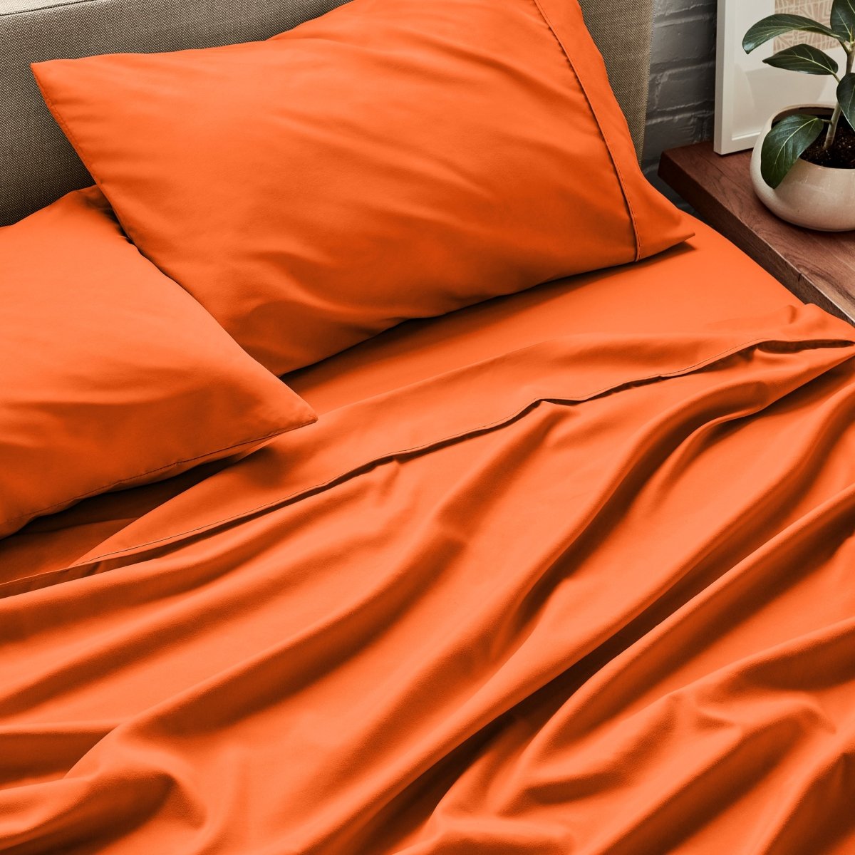 Close up of ultra-soft sheets on a bed
