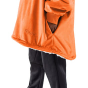 Close up of the pocket of a wearable blanket