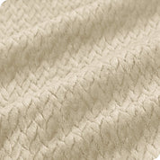 Close up of the texture of the microplush blanket