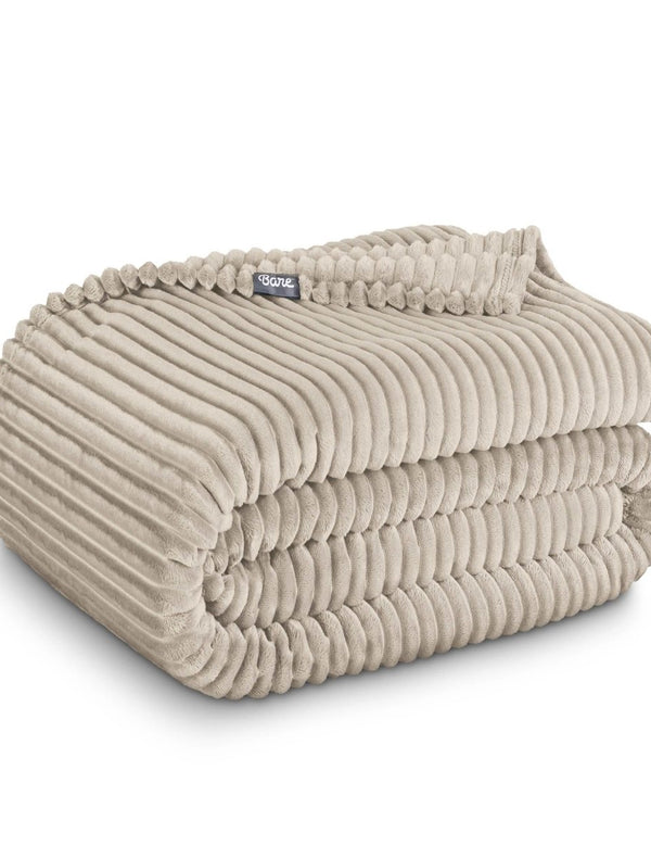 Microplush ribbed blanket folded