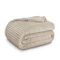 Microplush ribbed blanket folded