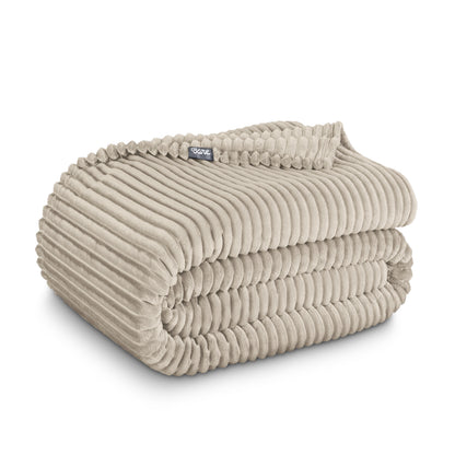 Microplush ribbed blanket folded