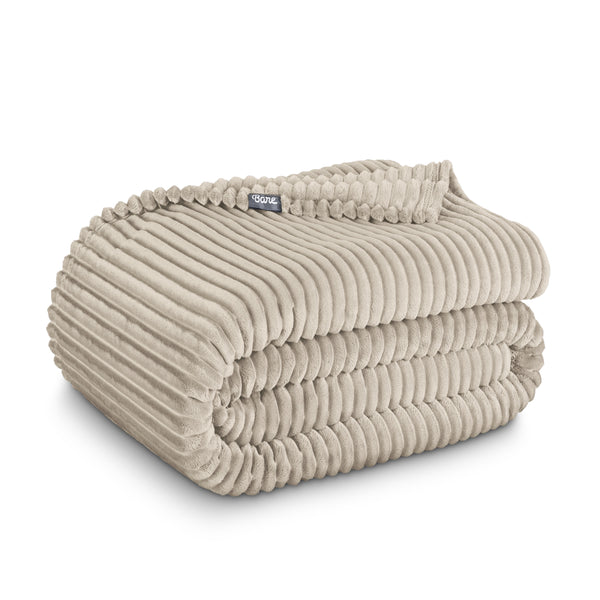 Microplush ribbed blanket folded