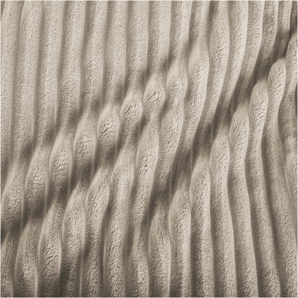 Close up of microplush ribbed textured blanket