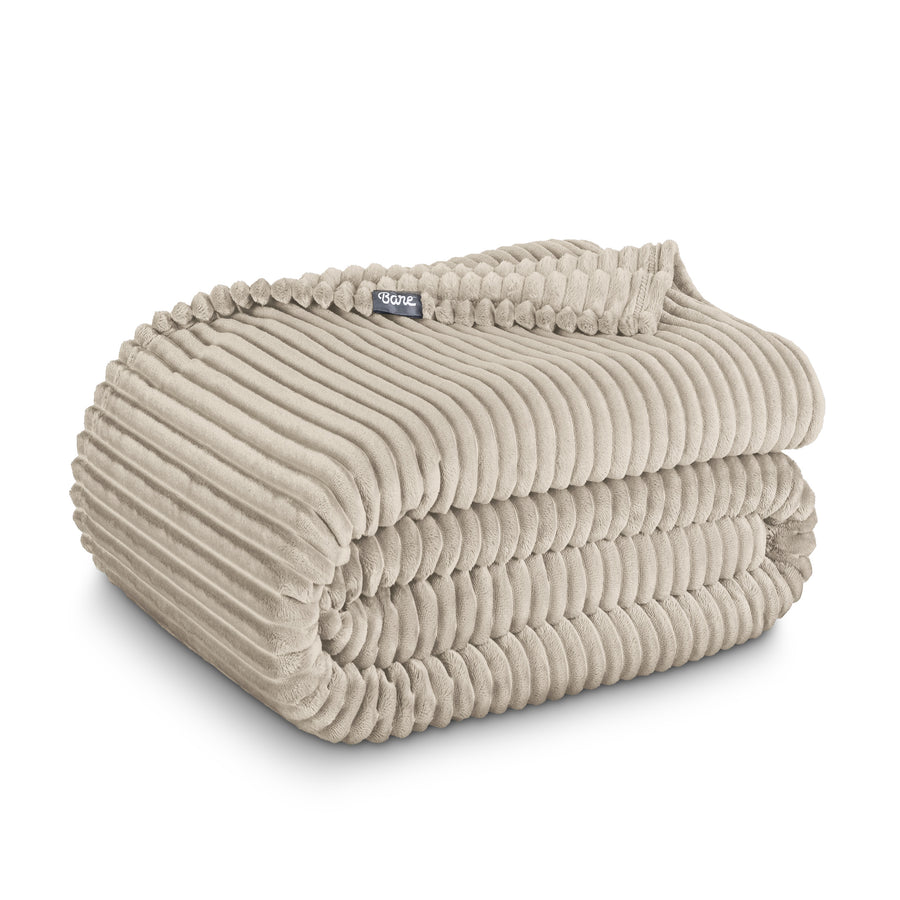 Microplush ribbed blanket folded