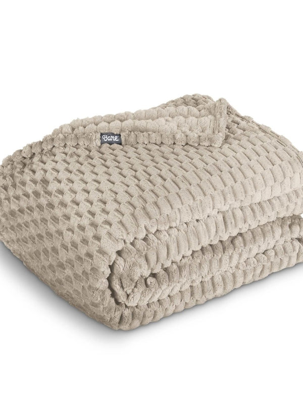 Microplush waffle blanket folded