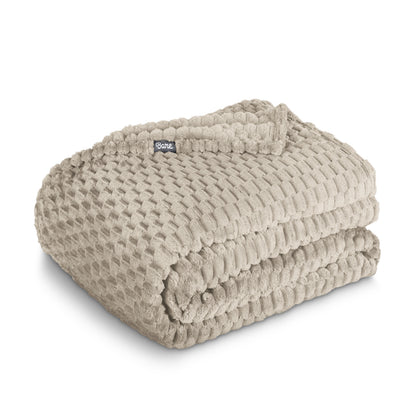 Microplush waffle blanket folded