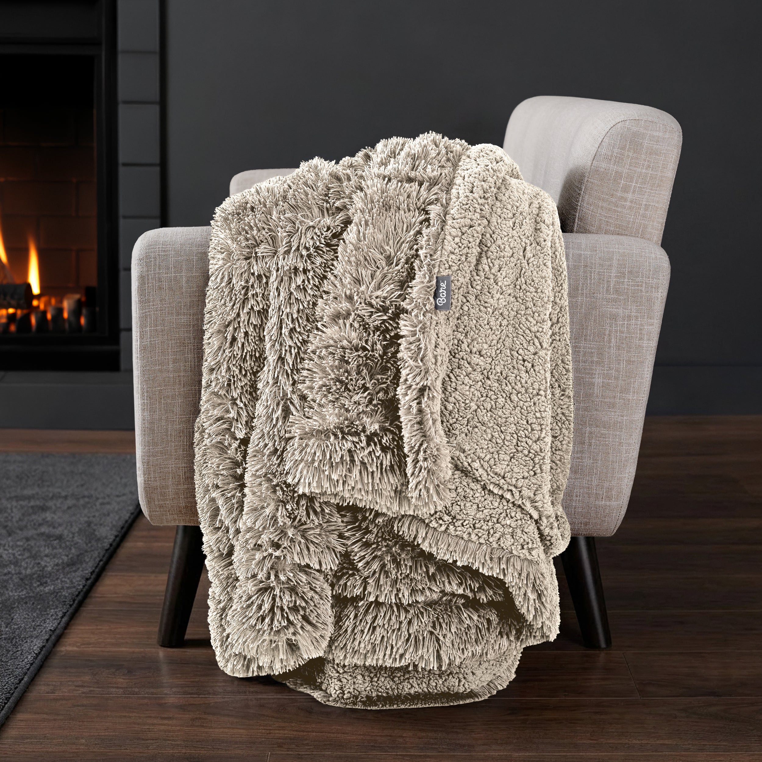 Shaggy Faux Fur Sherpa Blanket
