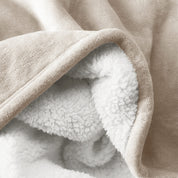 Close up of a sherpa blanket