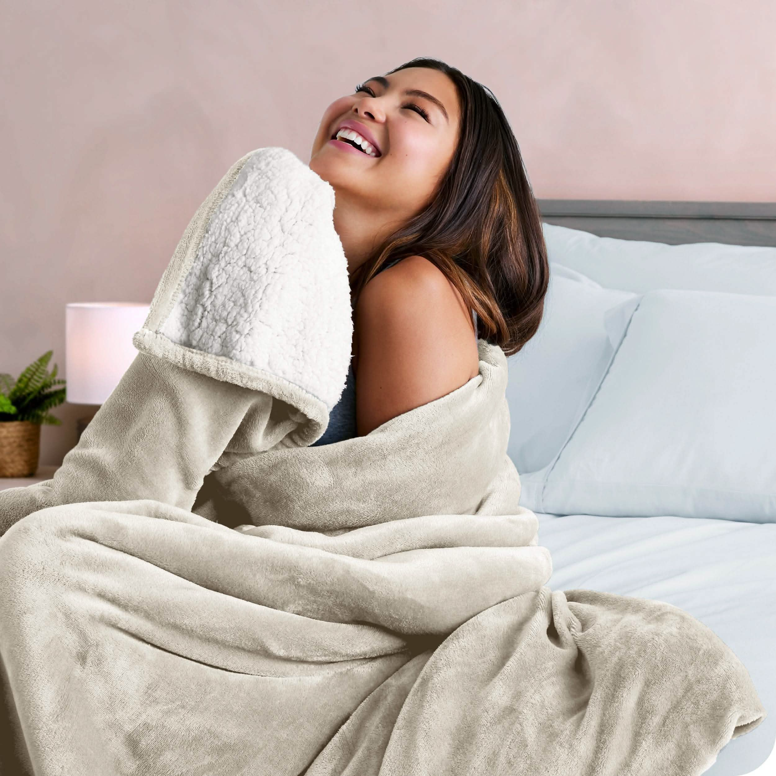 Sherpa backed blanket sale