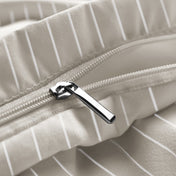 Close-up of a zipper on a duvet cover