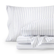 Printed ultra soft sheet set folded and stacked