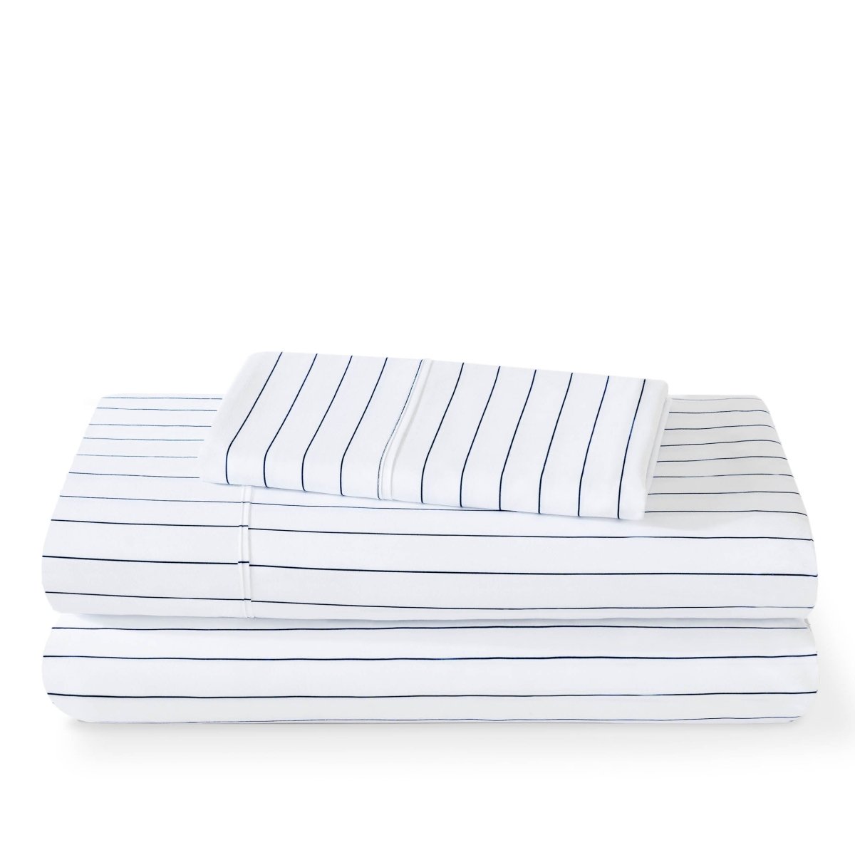 Printed ultra soft sheet set folded and stacked