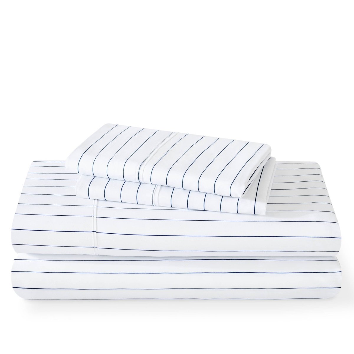Printed ultra soft sheet set folded and stacked