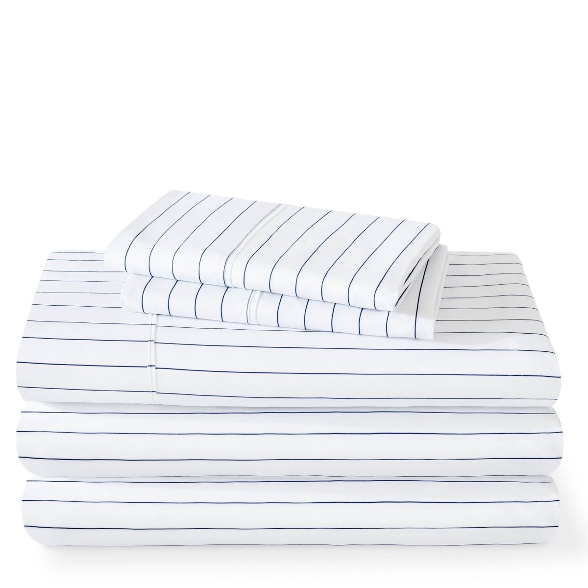 Printed ultra soft sheet set folded and stacked