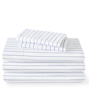 Printed ultra soft sheet set folded and stacked