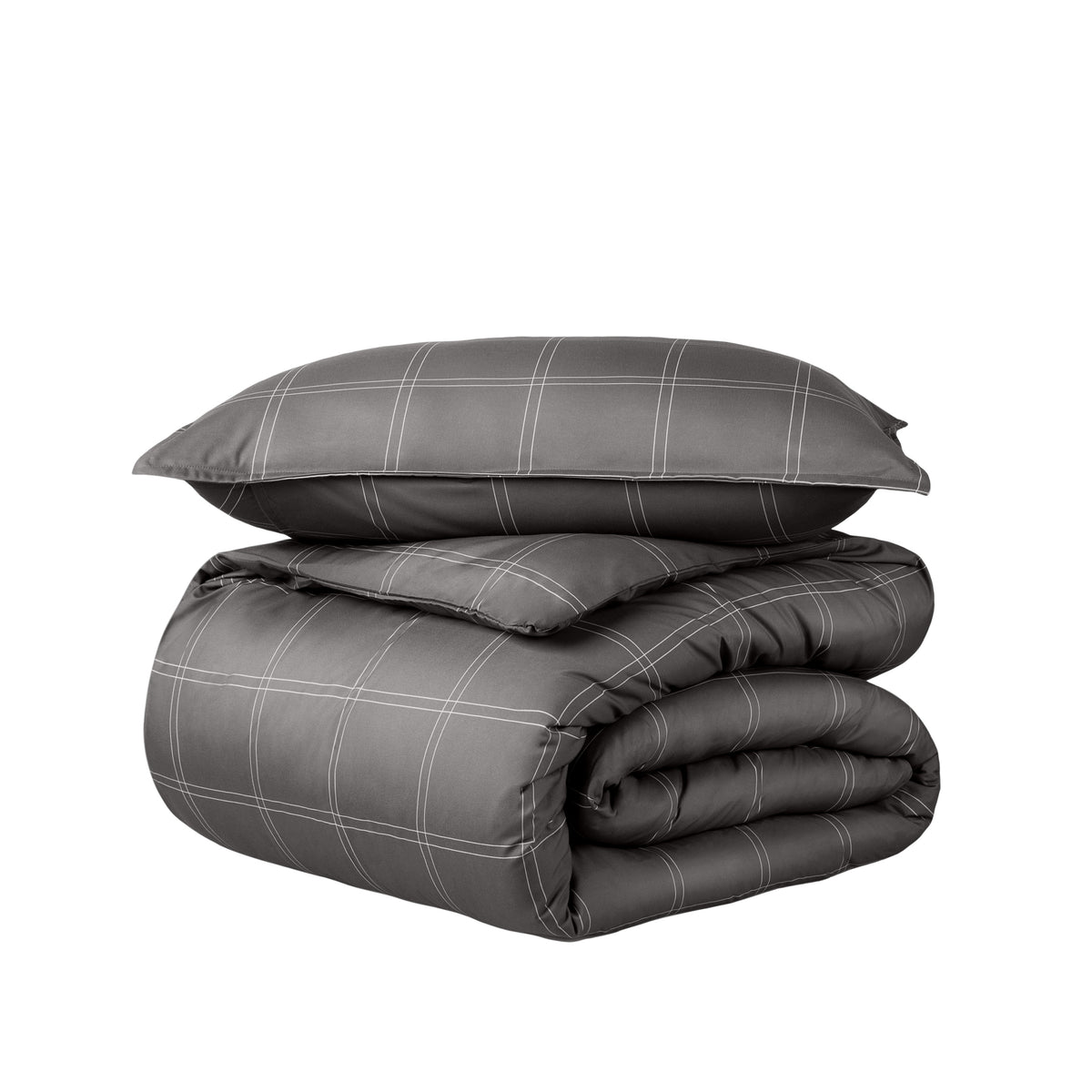 Printed duvet cover set stacked