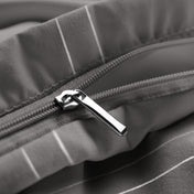 Close-up of a zipper on a duvet cover