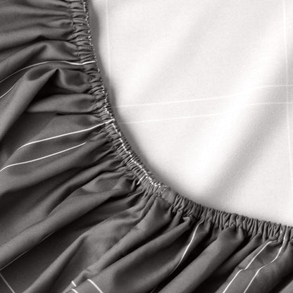 Close-up of fitted sheet with all around elastic