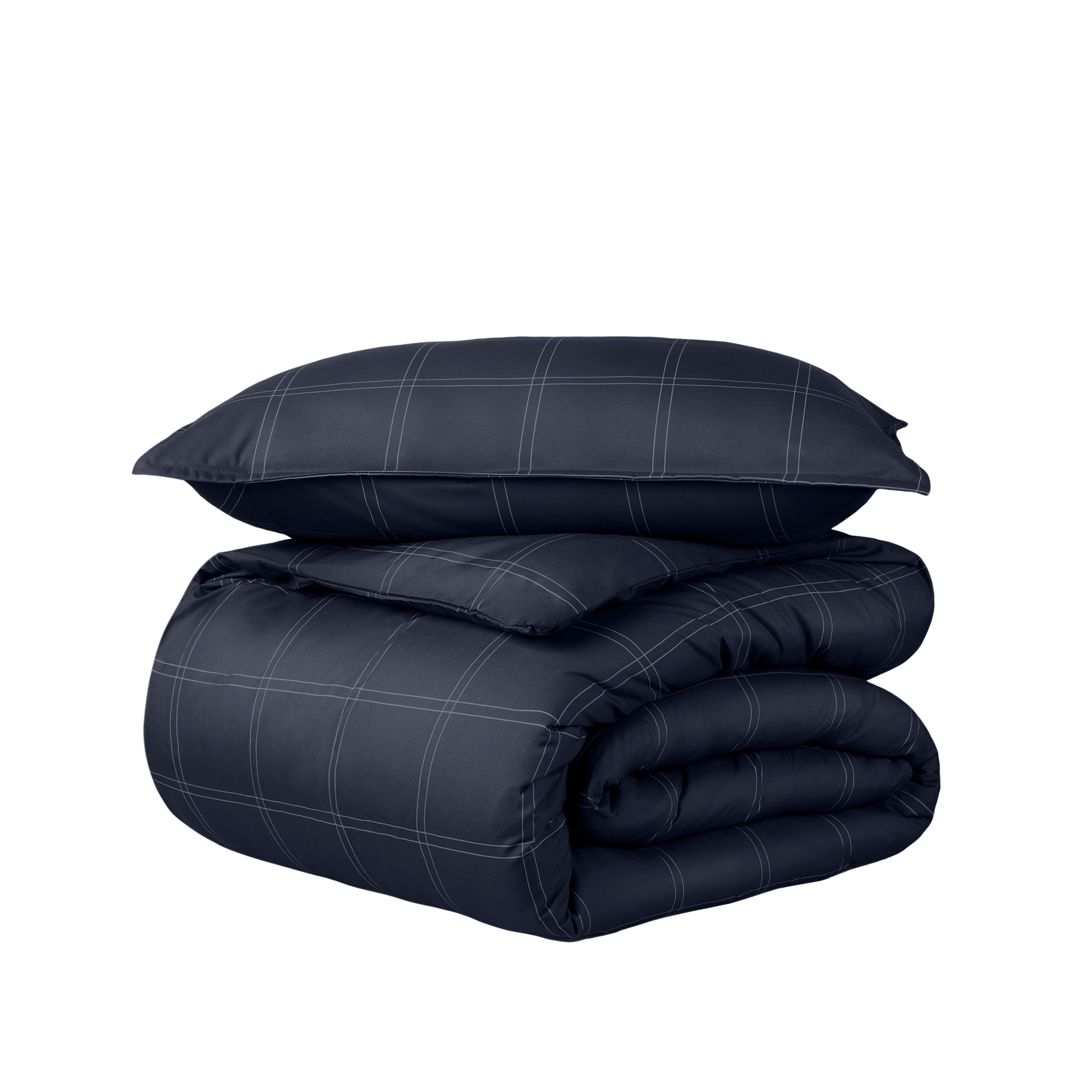 Printed duvet cover set stacked