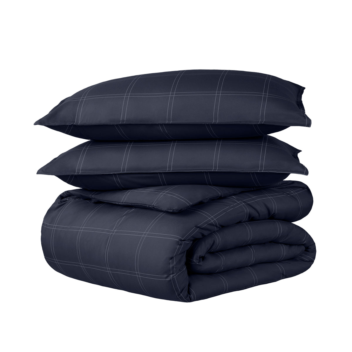 Printed duvet cover set stacked