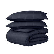 Printed duvet set folded and stacked