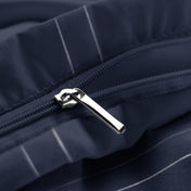 Close-up of a zipper on a duvet cover
