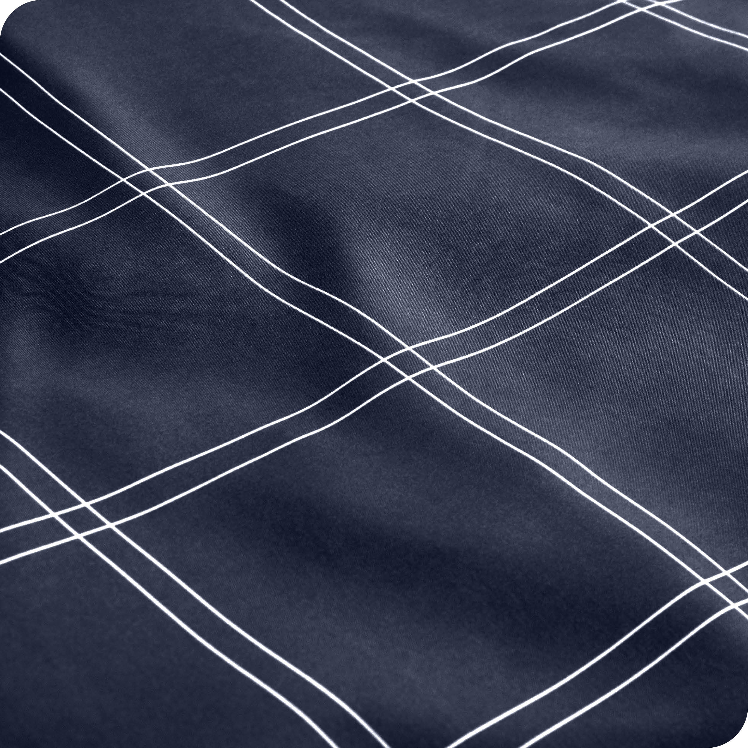 Close up of a printed microfiber sheet showing the pattern and texture