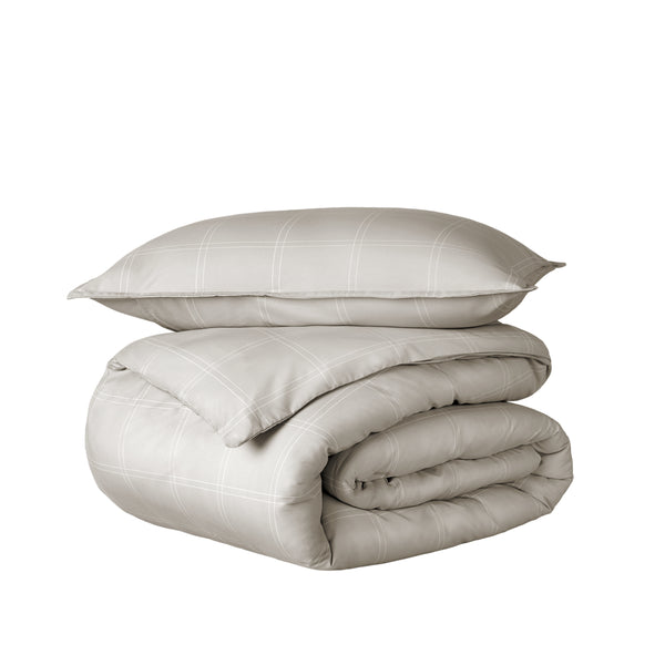 Printed duvet cover set stacked