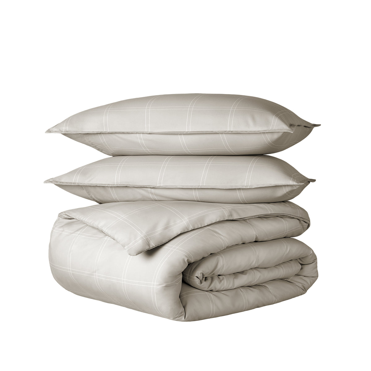 Printed duvet cover set stacked