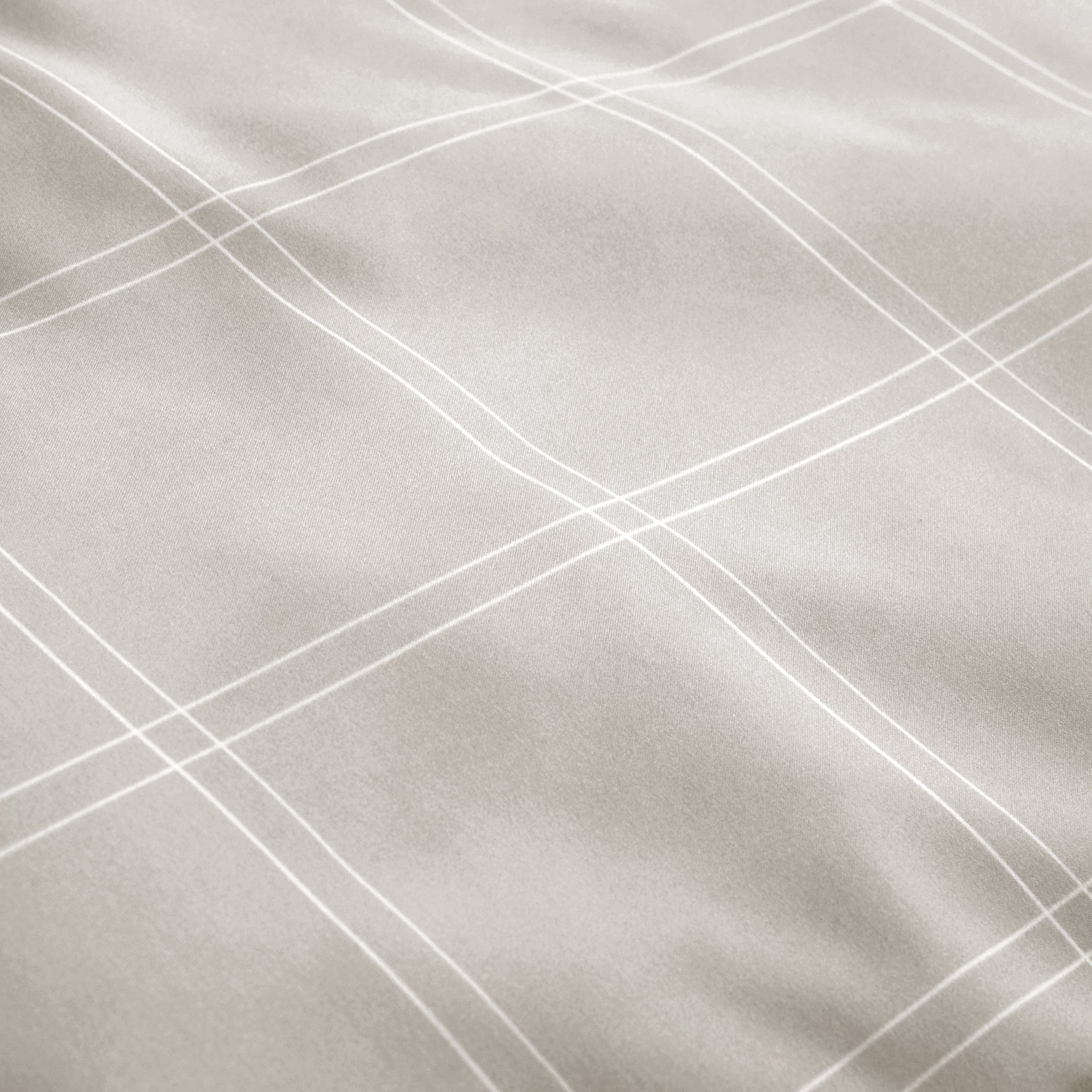 Close-up of printed duvet fabric