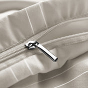 Close-up of a zipper on a duvet cover
