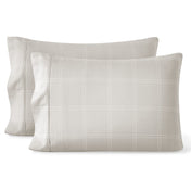 2 printed microfiber pillowcases on pillows