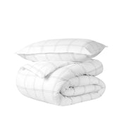 Printed duvet cover set stacked