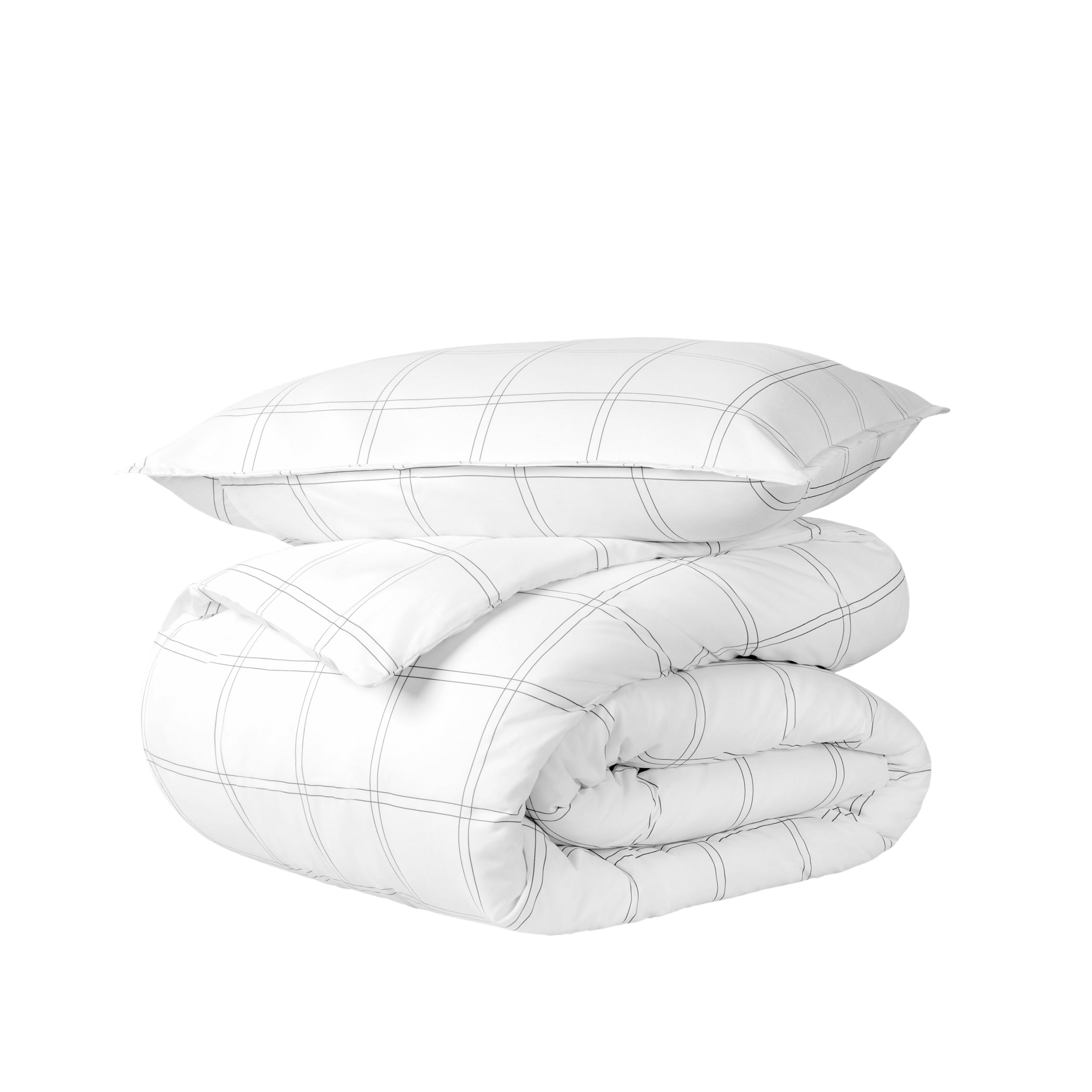 Printed duvet cover set stacked