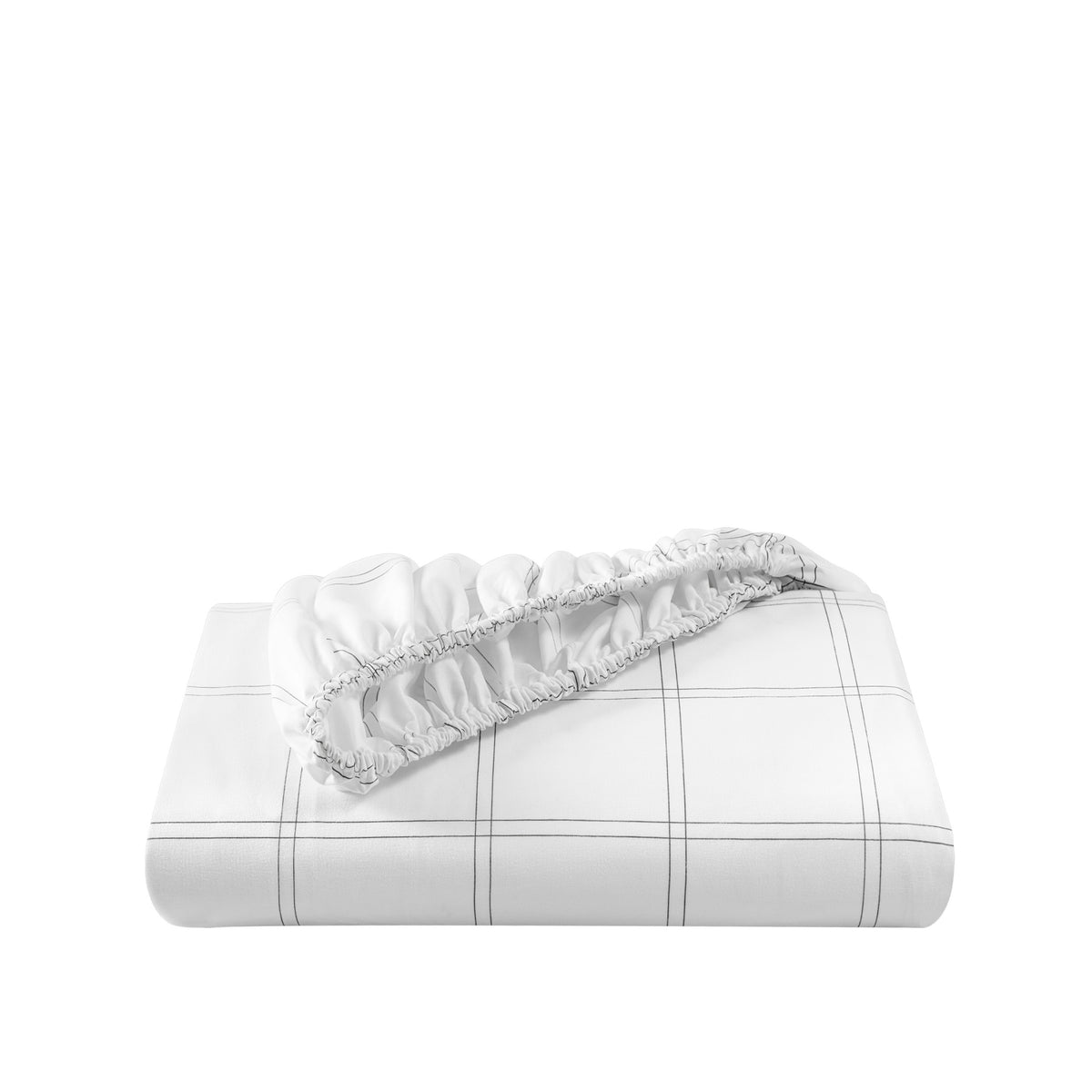 Microfiber fitted sheet folded with a white background