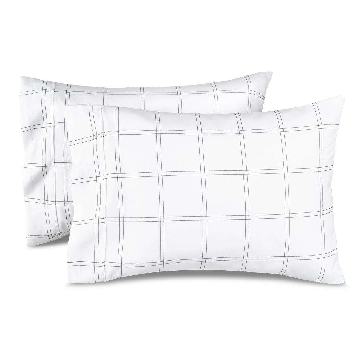 2 printed pillowcases folded and stacked