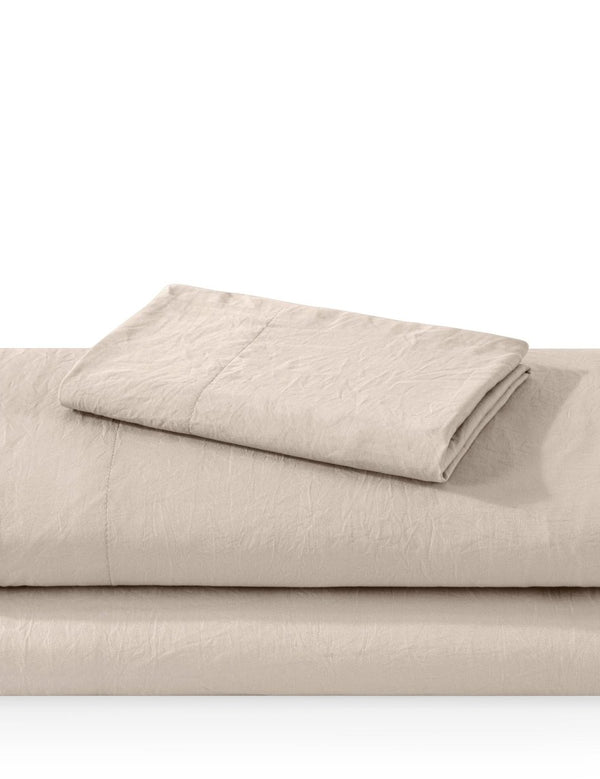 Washed sheet set folded and stacked