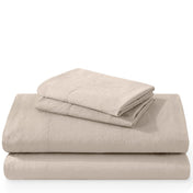 Washed sheet set folded and stacked