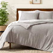 Microfiber comforter set on a bed