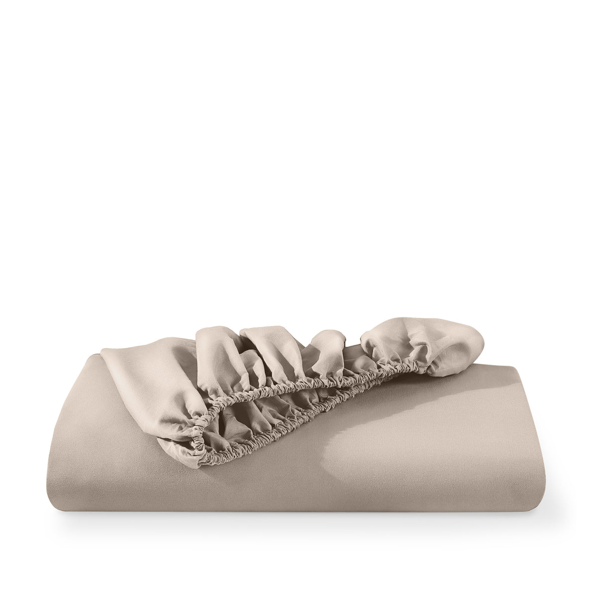 Microfiber fitted sheet folded with a white background