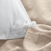 Close up of the duvet cover ties