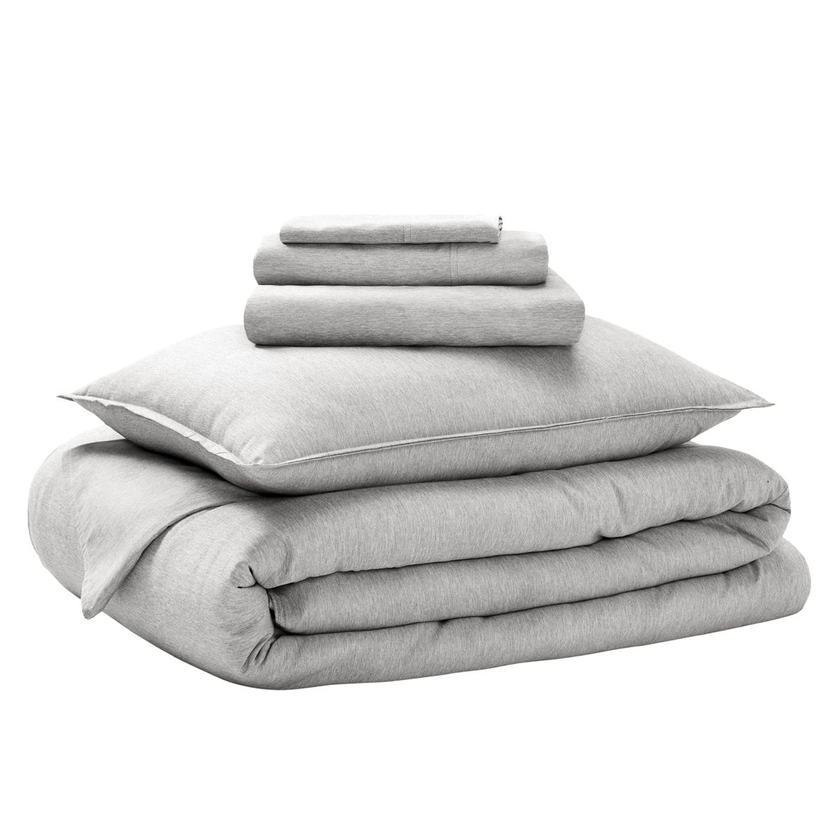 Bedding set folded on a white background