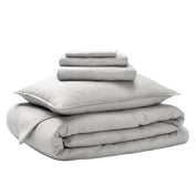Bedding set folded on a white background